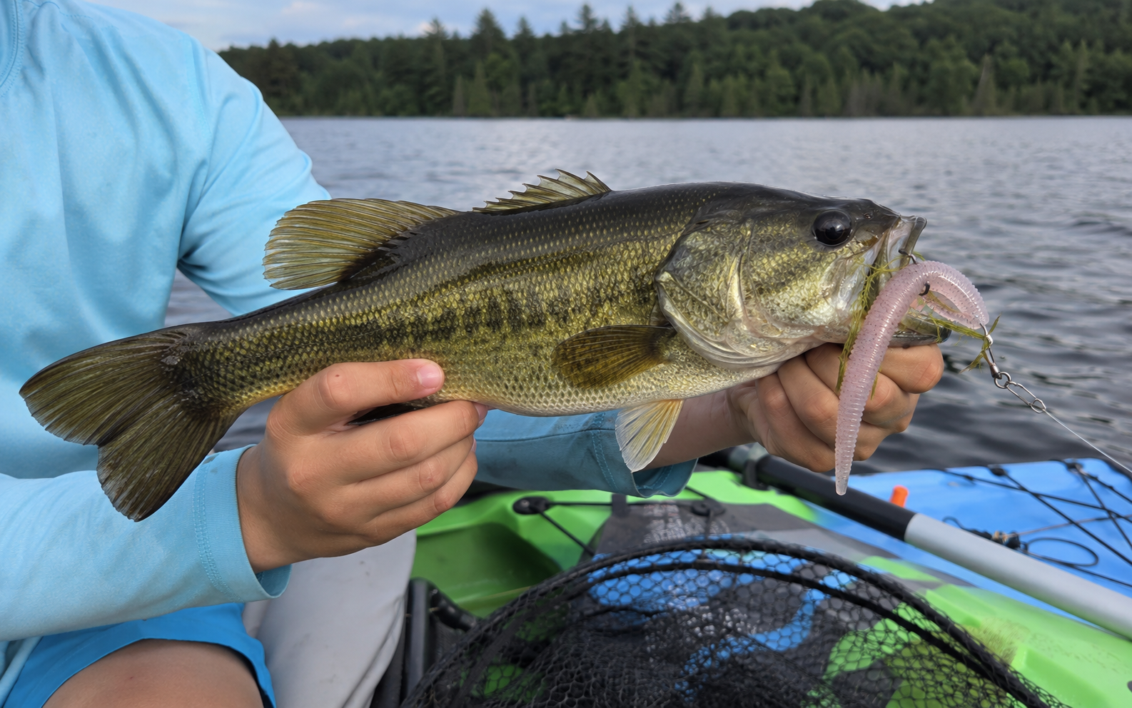 A real Riverforge lure being tested successfully on a largemouth bass
